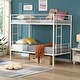 preview thumbnail 9 of 16, Metal Structure Bedframe Twin Over Twin Bunk Bed Frame with Safety Guardrails and 2 Ladders, Convertible to 2 Platform Bed