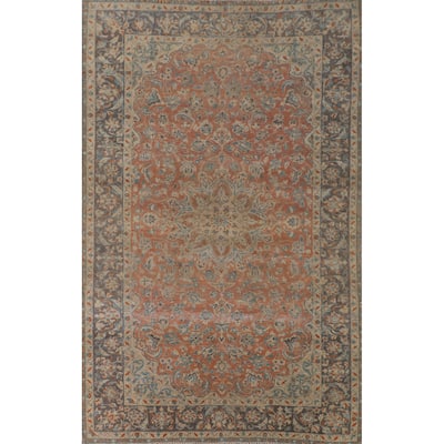 Traditional Najafabad Persian Vintage Rug Hand-Knotted Wool Carpet - 6'11"x 10'5"