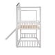 preview thumbnail 8 of 7, White Twin Size Pinewood Playhouse Bunk Bed with Convertible Slide and Ladder, Converts into 2 Beds
