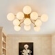preview thumbnail 1 of 26, Modern 11-Light Frosted Glass Globe Wavy Arm Sputnik Semi-flush Mount