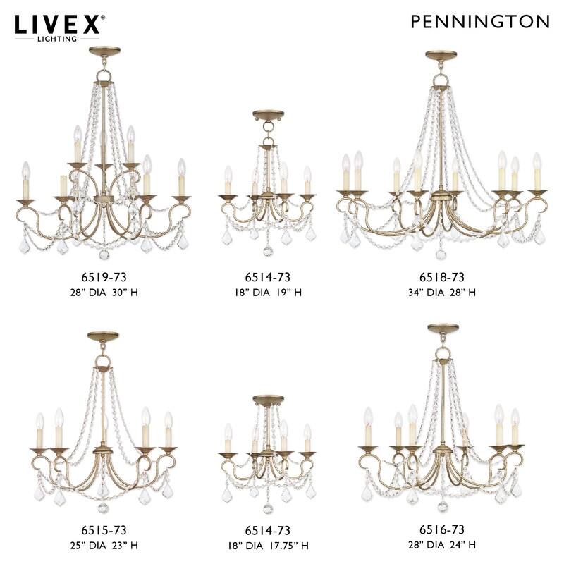 Livex Lighting 6-light Antique Silver Leaf Chandelier, 6515-73 - 25" Dia x 23" H