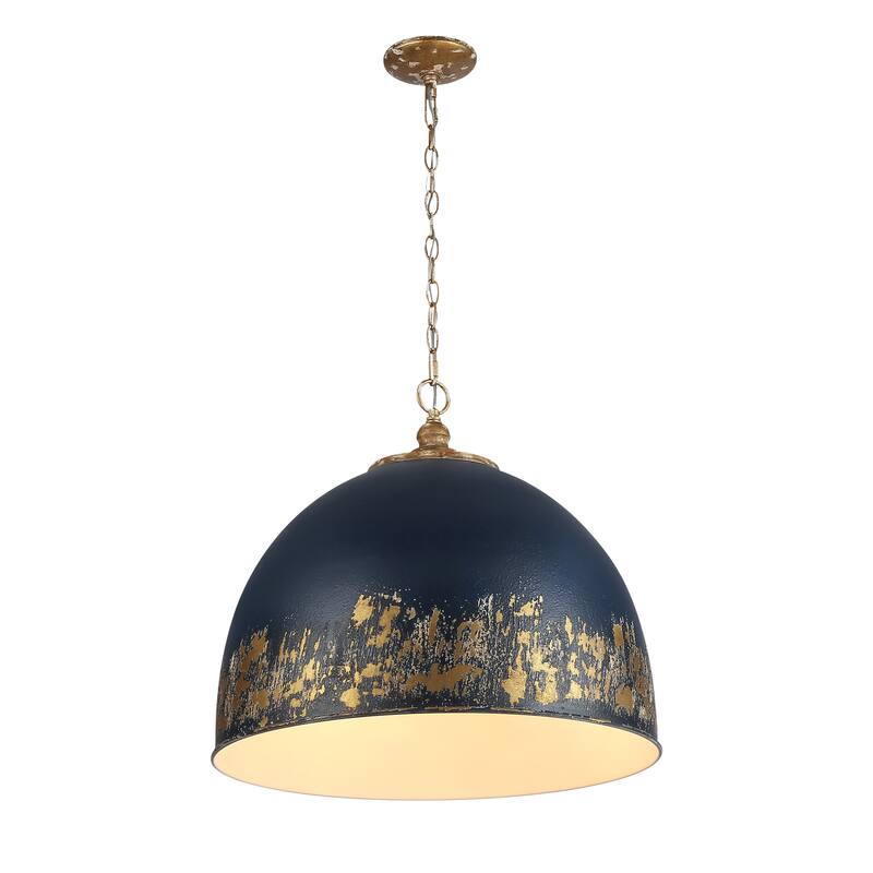 Golden Lighting Alison 5-light Pendant in Vintage Gold and Antique Matte Navy shade - 5 Light Pendant