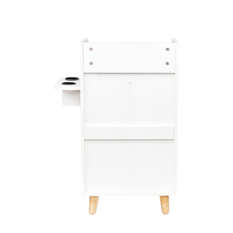 GDF Studio - June Modern 4-Layer Salon Storage Cabinet with Drawers and Hair Dryer Holders