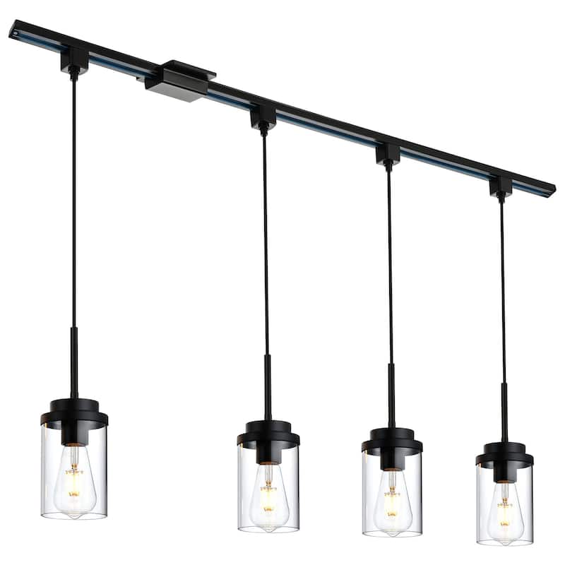 H-Type Track Pendant Lighting 4 Lights Track Ceiling Light Fixtures Hanging, Include 394 Inches H Type Track Lighting Rail