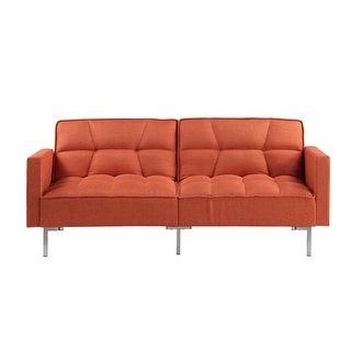 Modern Convertible Folding Futon Sofa Bed Linen Comfortable Upholstered ...