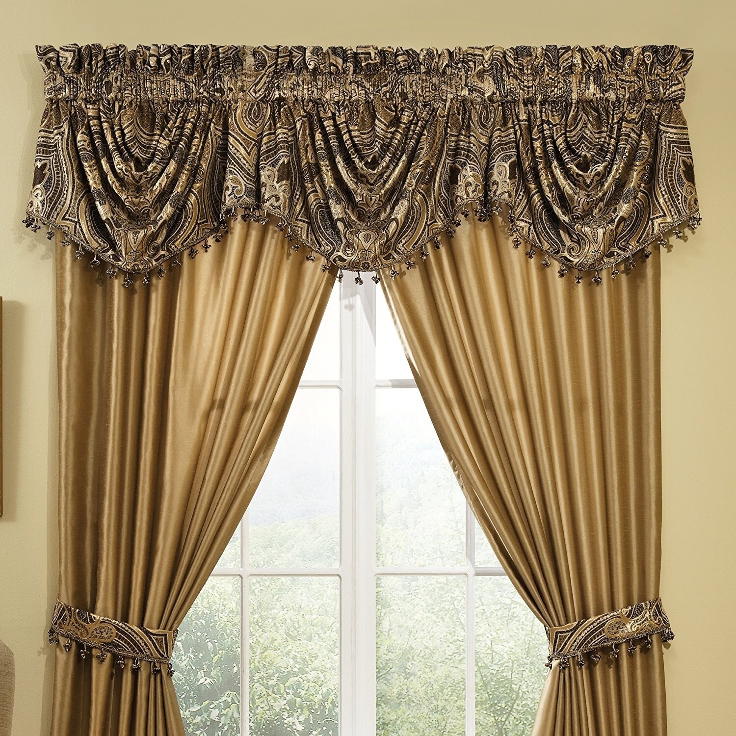 Black Swag Waterfall Valances - Modern House