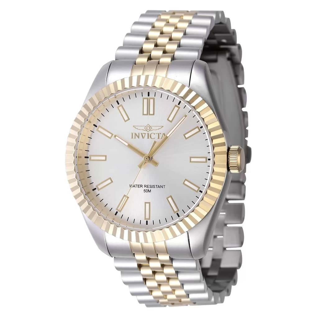 Invicta Men's 47484 Specialty Quartz 3 Hand Silver Dial Watch