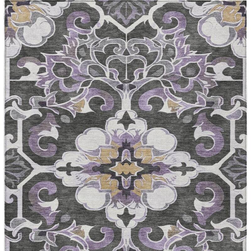 HomeRoots Damask Traditional Rectangle Outdoor Rug