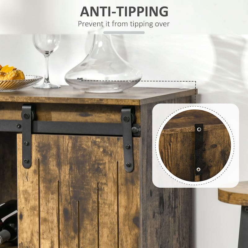 Wine Cabinet Sideboard Storage Cabinet - Brown