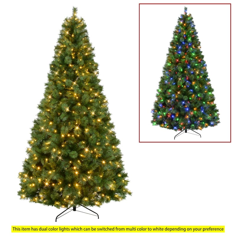 Puleo International 9' Pre-Lit Artificial Wyoming Pine Tree with Multi-Function LED Lights