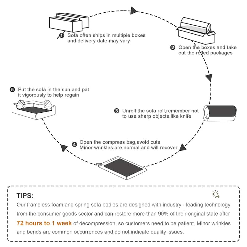 Rossetta 82'' Simplified Anti-Slip Style L-shaped Premium Corduroy Fabric Modular Loveseat Sofa with Curved Armrests, 1 Ottoman