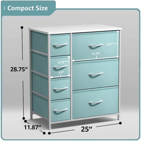 dimension image slide 1 of 11, Dresser w/ 7 Drawers, Furniture Storage & Chest Tower for Bedroom