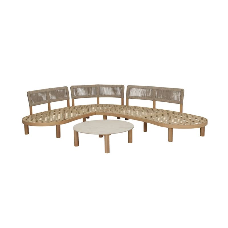 Studio London 2 Piece Outdoor Patio Conversation Set 4–6 Person Sofa