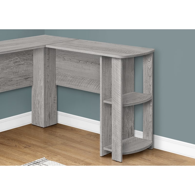 Computer Desk, Home Office, Corner, Storage Shelves