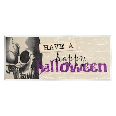 Stupell Industries Vintage Happy Halloween Skull Wall Plaque Art, Design by Dogwood Portfolio