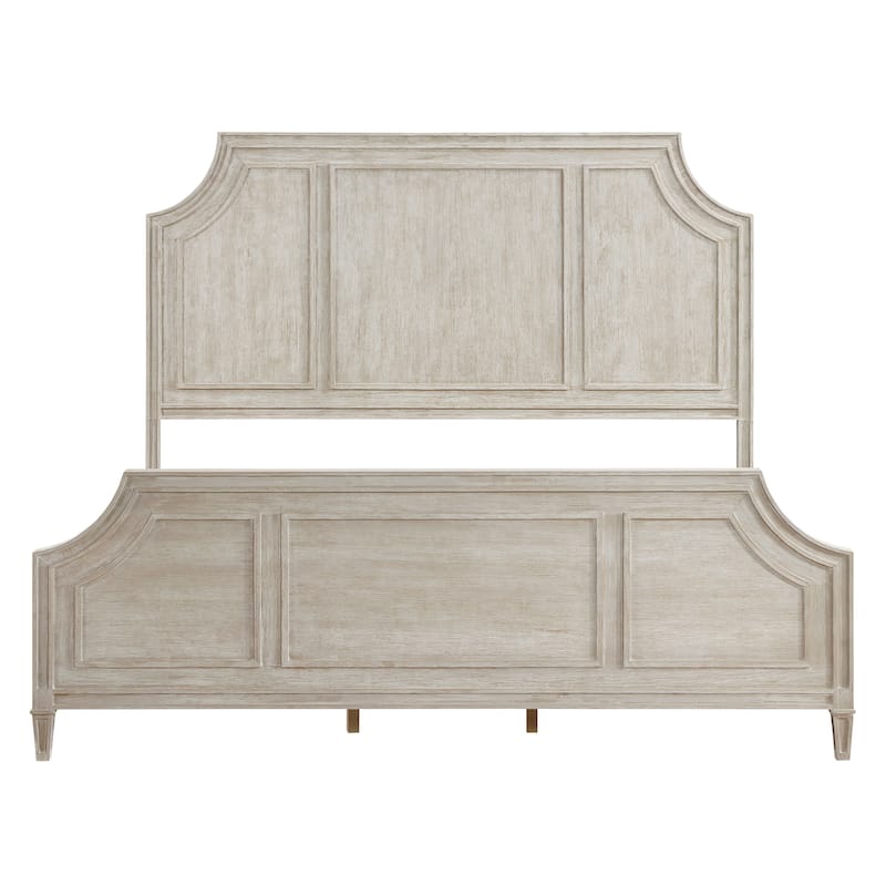 Light Brown Queen Bed with Curved Framing Traditional Design
