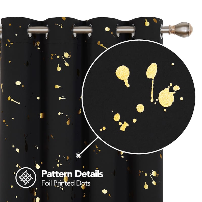 Deconovo Gold Spot Curtain Panel Pair (2 Panel)