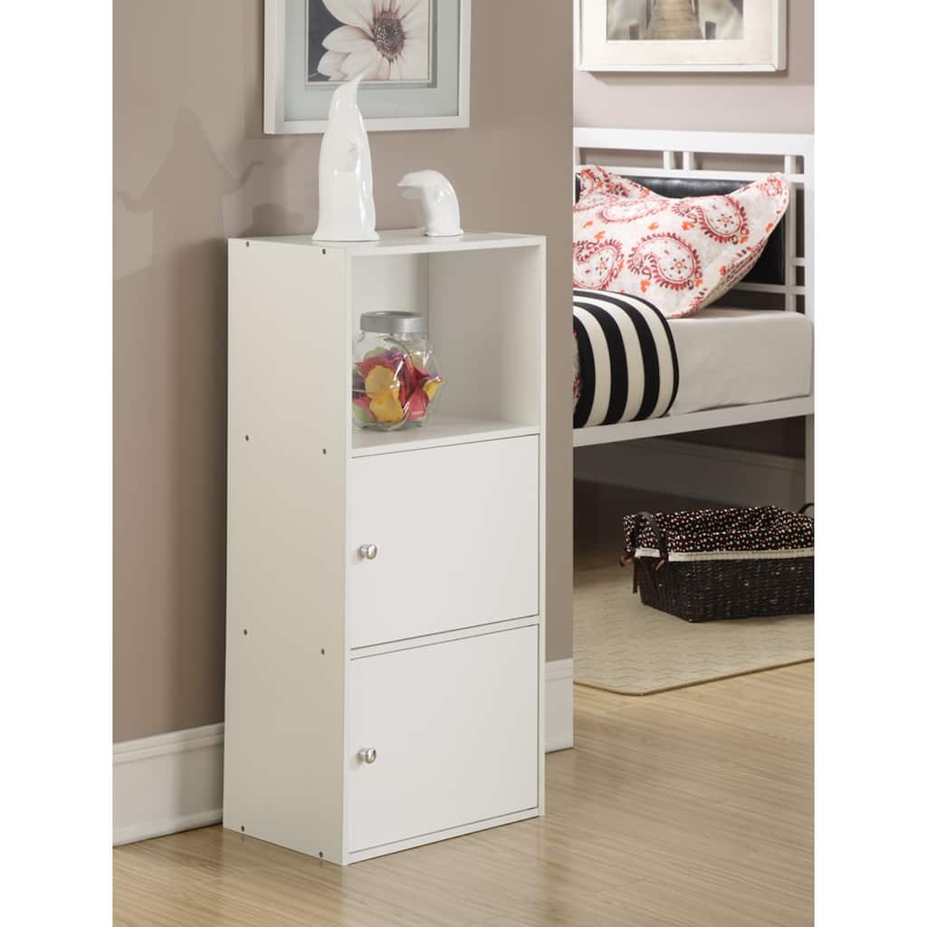 2-Door Storage Cabinet - Modern Sleek Organizer for Office, Living Room, Entryway - 16" x 12" x 35.2"