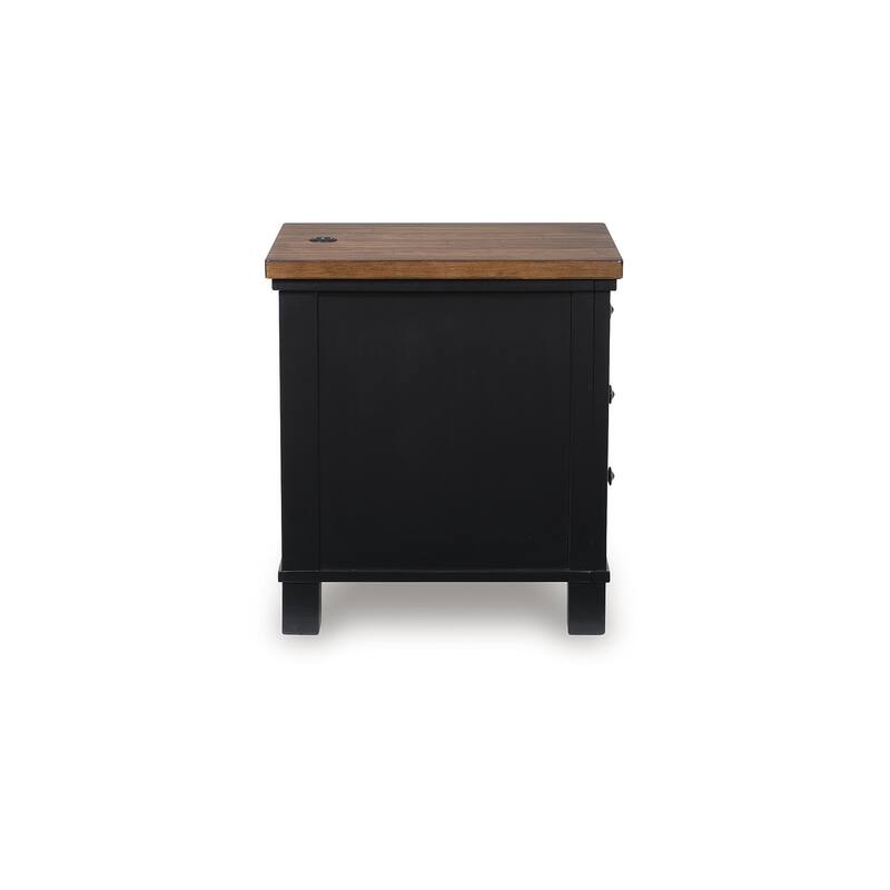 Signature Design by Ashley Wildenauer Brown/Black Chairside End Table - 18.13" W x 22" D x 24" H