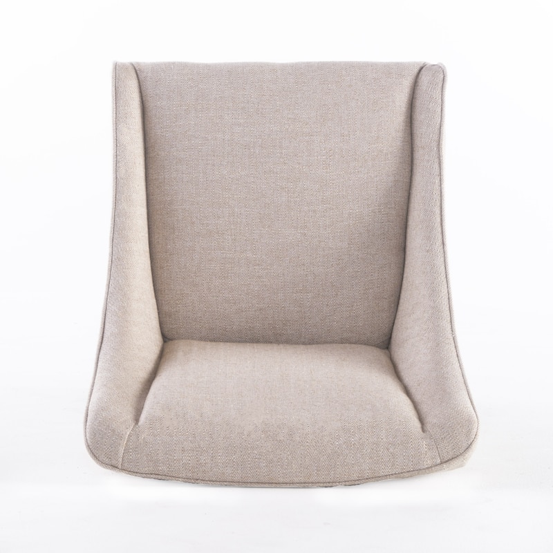 Roomfitters Upholstered Dining Armchair with Nailhead Trim and Curved Backrest, Elegant Accent Chair