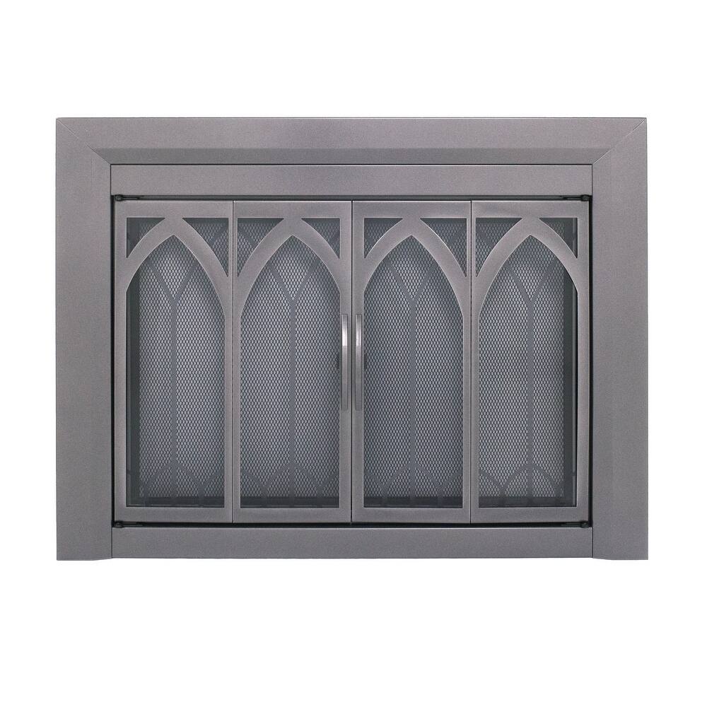 Pleasant Hearth Collin Fireplace Glass Door Small Black