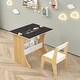 preview thumbnail 3 of 13, Kids Table Set with One Chair, Multifunctional Wooden Children Study Table-Convertible Tabletop for Study, Drawing & Play
