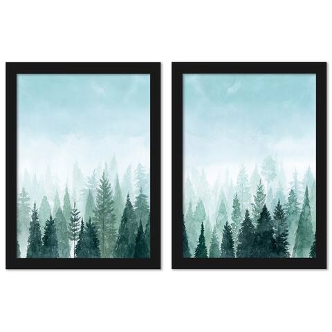 Into the Trees by World Art Group 2 Piece Black Framed Print Art Set