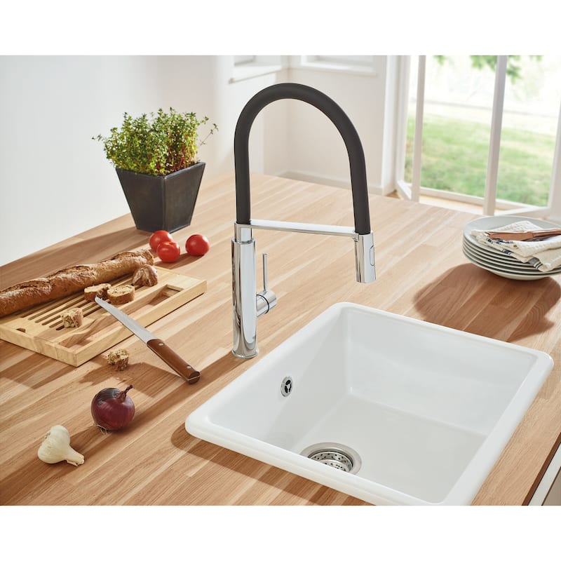 Grohe Pre-Rinse Spray Kitchen Faucet with Locking Push Button Control