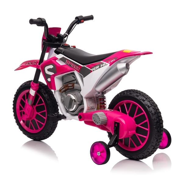 slide 2 of 15, 12V Kids Ride on Toy Motorcycle - Rose Red Rose Red