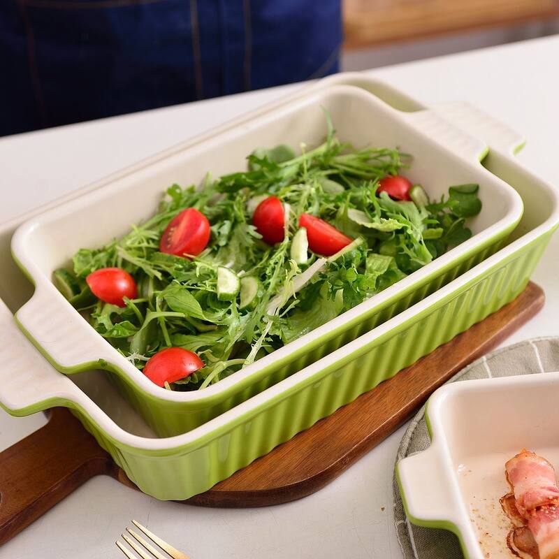 MALACASA Series Bake.Bake, Rectangle Porcelain Bakeware Set