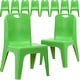 preview thumbnail 4 of 2, 10 Pack Plastic Stackable School Chair with Carrying Handle and 11'' Seat Height Green