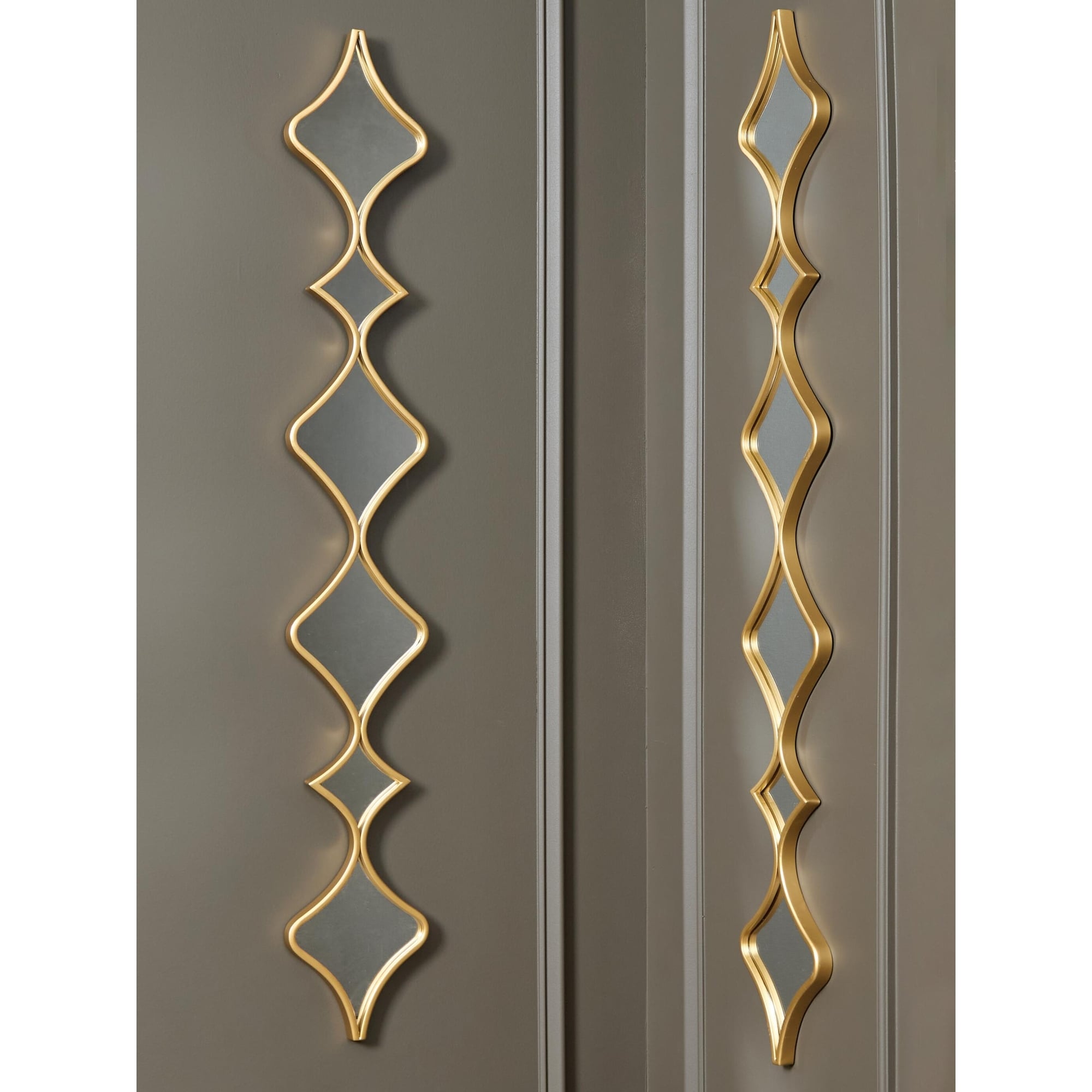 Signature Design by Ashley Harriswood Accent Mirror Set (Set of 2) - 7.44" W x 0.75" D x 50.39" H
