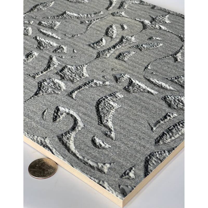 Floral 12 x 24 Ceramic Tile for Wall in Grey