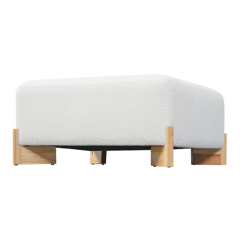 Christopher Knight Home - Arden Modern Upholstered Ottoman with Wooden Legs