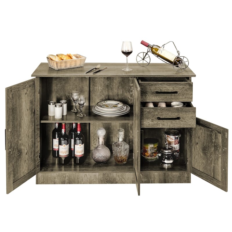 Gymax Buffet Storage Cabinet Console Table Kitchen Sideboard Drawer - See Details - Grey - See Details