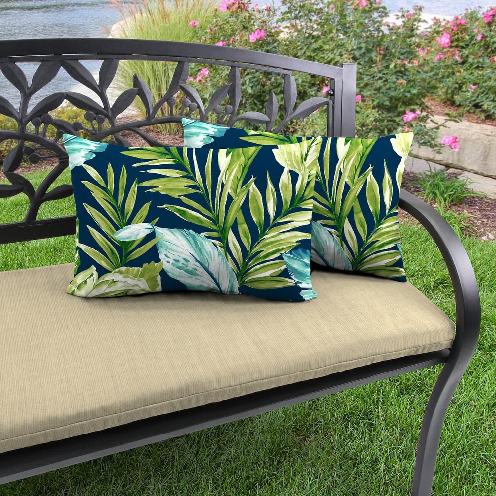 18" x 12" Outdoor Lumbar Throw Pillow (Set of 2) - 12'' L x 18'' W x 4'' H