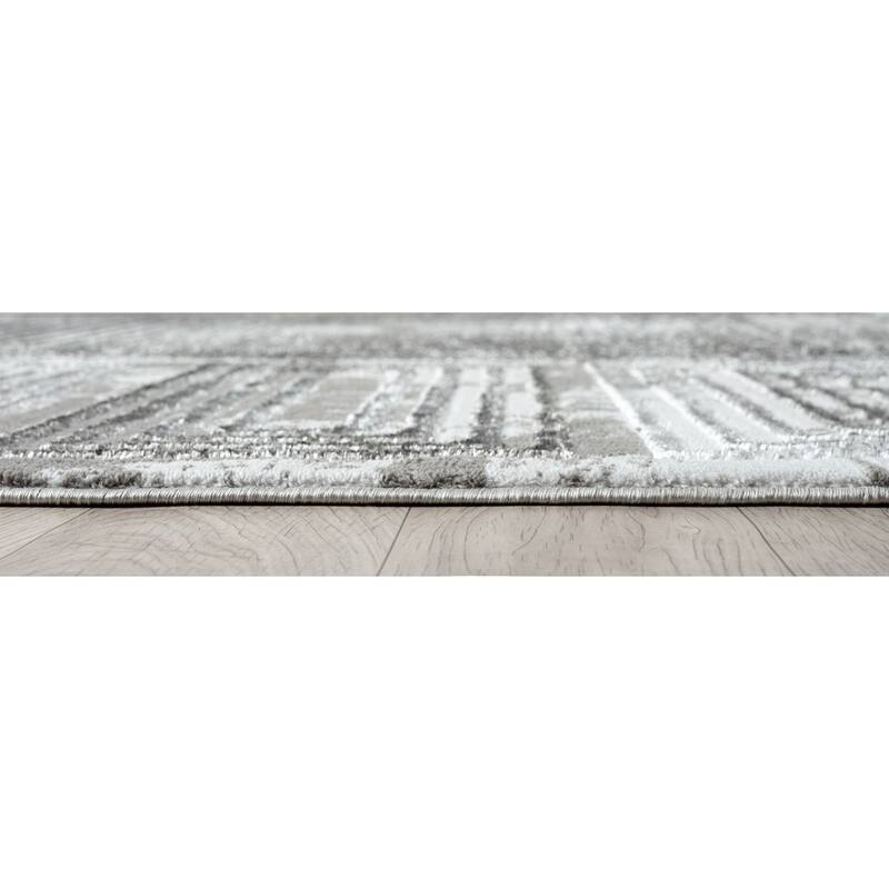 Empire Collection Grey Geometrical Area Rug