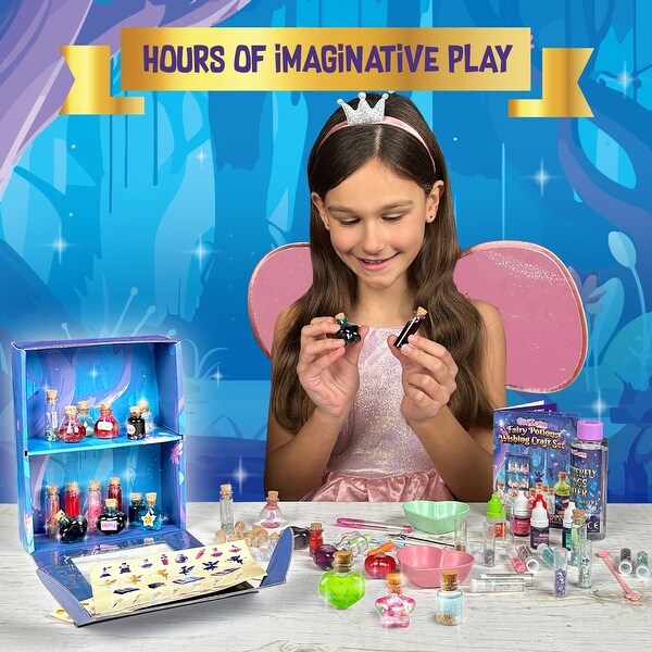 GirlZone Fairy Potions Wishing Craft Set - 50 Magical Piece - Bed