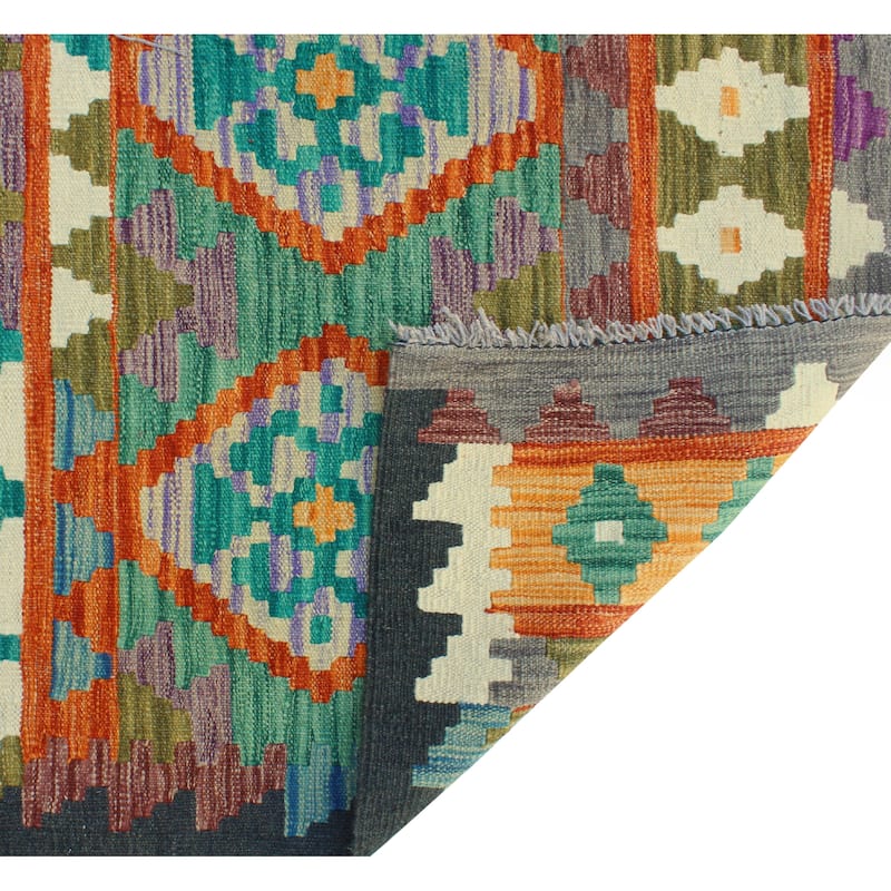 Flatweave Steve Red/Black Rug - 5'2" x 6'6"