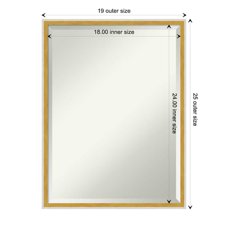 Paige Beveled Wood Framed Wall Mirror - Paige White Gold - Glass Size 18x24