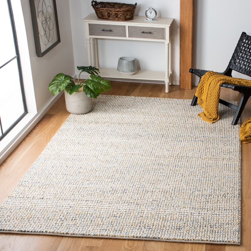 SAFAVIEH Handmade Vermont Coretta Wool Rug - 5' x 8' - Dark Gold/Blue