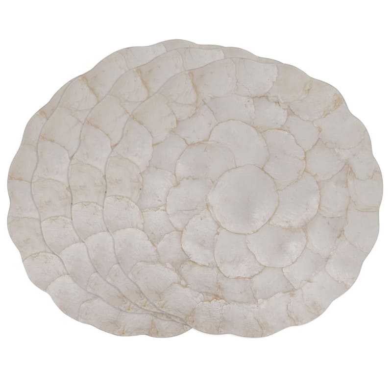 Capiz Placemats With Scalloped Design (Set of 4)