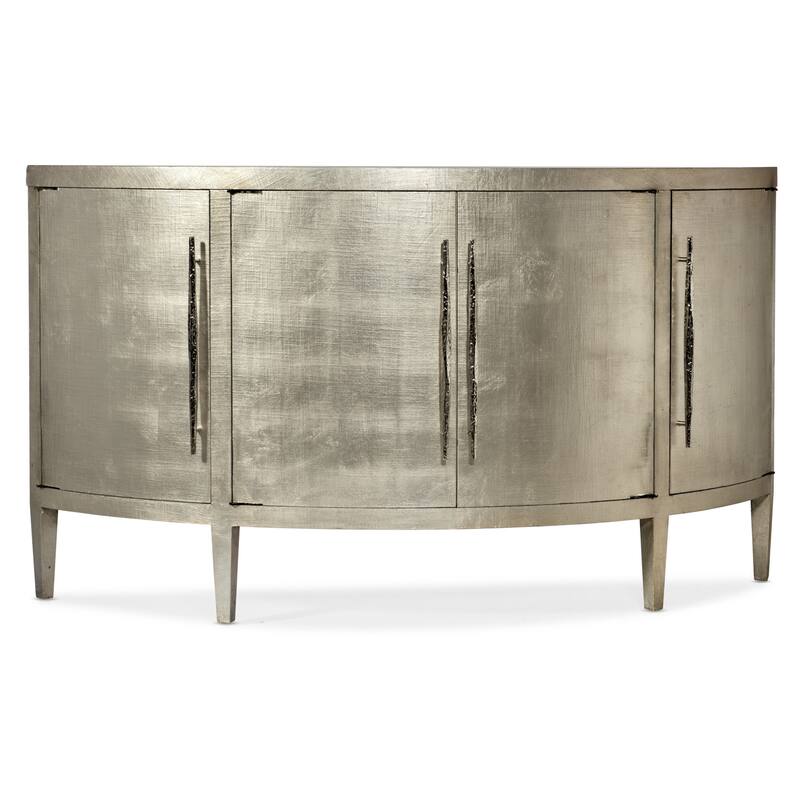 Hooker Furniture 638-85555 Melange 76" Wide Maple Veneer, Linen Accent - Champagne Silver Leaf / Taupe
