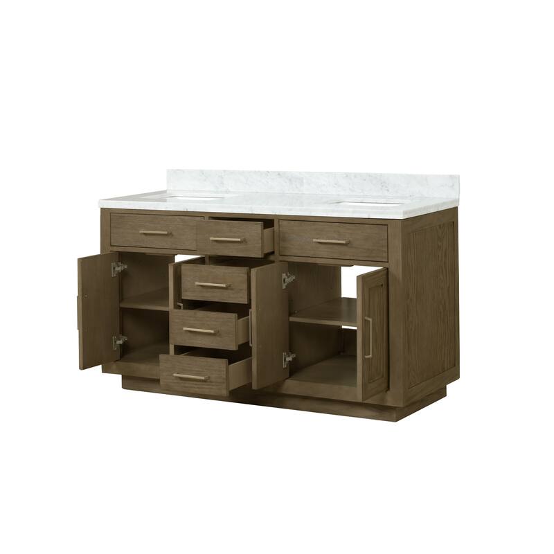 Lexora Abbey Bath Vanity and Carrara Marble Top