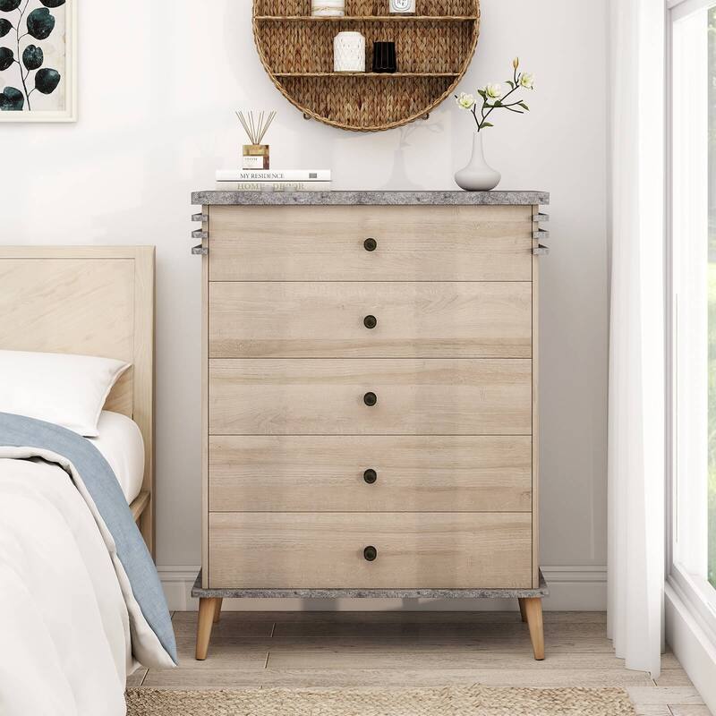 Drawer Storage Cabinet w/Rubber Wood Legs Kit Storage Organizer