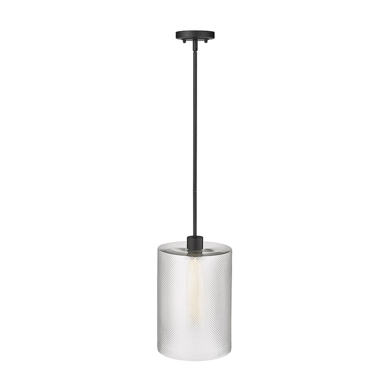 Millennium Lighting Olena 1 Light Pendant with Textured Glass Shades - Matte Black