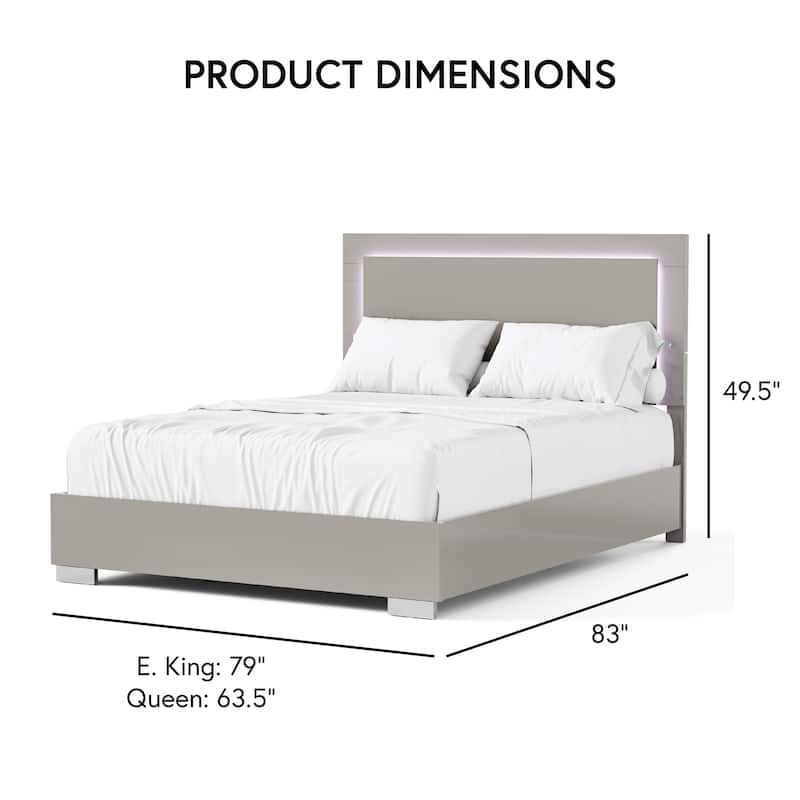 Furniture of America Erina Modern Glossy 3-Piece Panel Bedroom Set