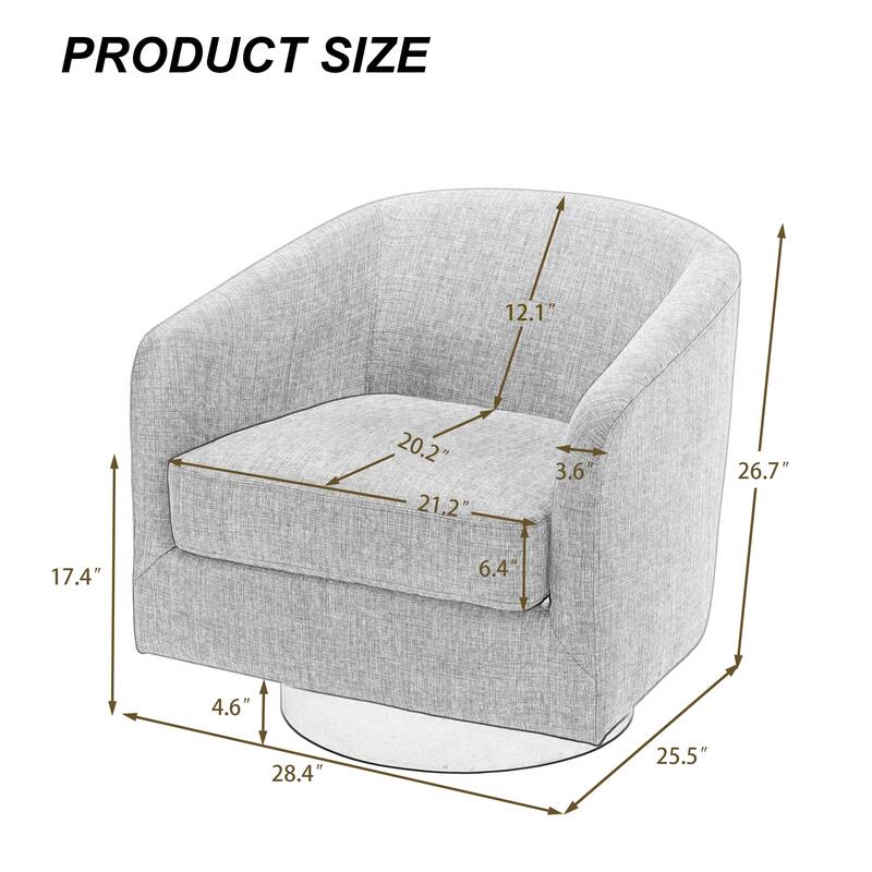 Modern 360°Swivel Accent Chairs Barrel Armchairs