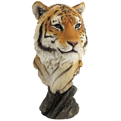 Veronese Design 11.6 H Tiger Head Bust Resin Multicolor