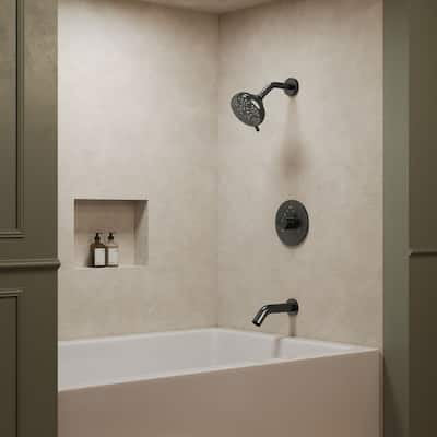 GRANDJOY 2-Function Shower System 5" High Pressure Shower Head and Tub Spout with Valve